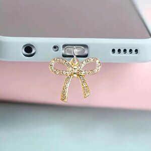 NWT Gold Bow with Faux Crystals for Android